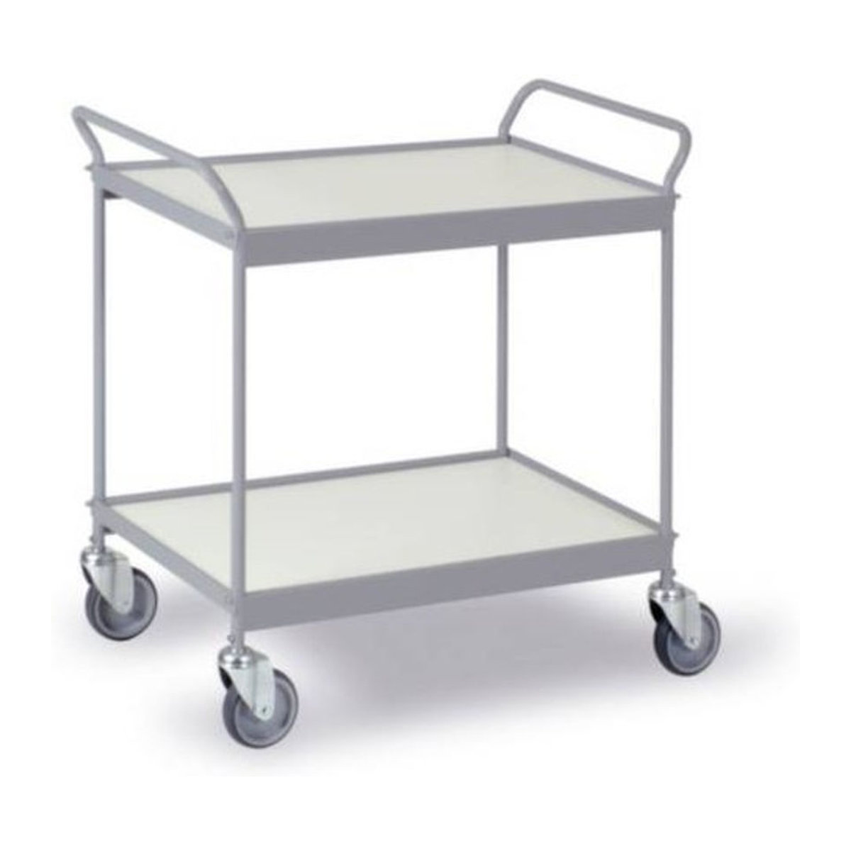 Etagenwagen 0300G aus Stahl pulverbeschichtet in Silber-Grau mit 2 Etagen und 150 kg Traglast, B/T: 78,5 x 54,5 cm - Bild 1