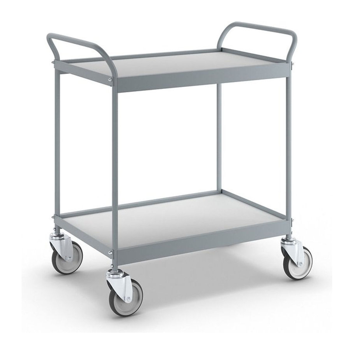 Etagenwagen 0300G aus Stahl pulverbeschichtet in Silber-Grau mit 2 Etagen und 150 kg Traglast, B/T: 78,5 x 54,5 cm - Bild 2