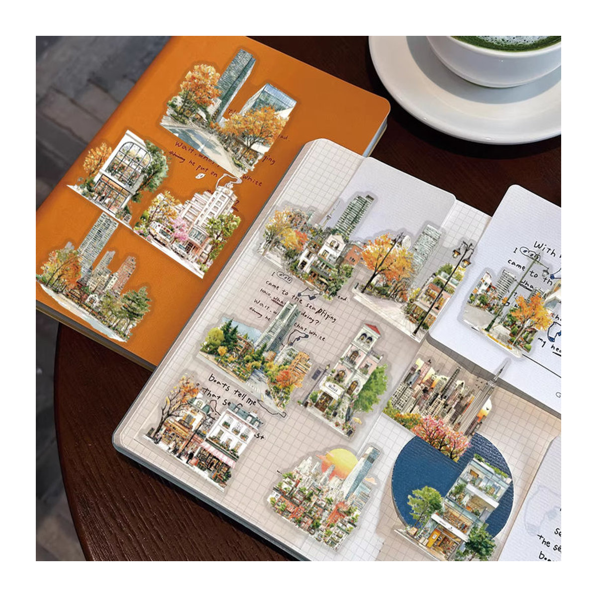 Etori Life 15 Stück Herbst-Sticker Set mit Stadtlandschaft und Hochhäusern, mehrfarbig, für Scrapbooking und Dekoration - Bild 4