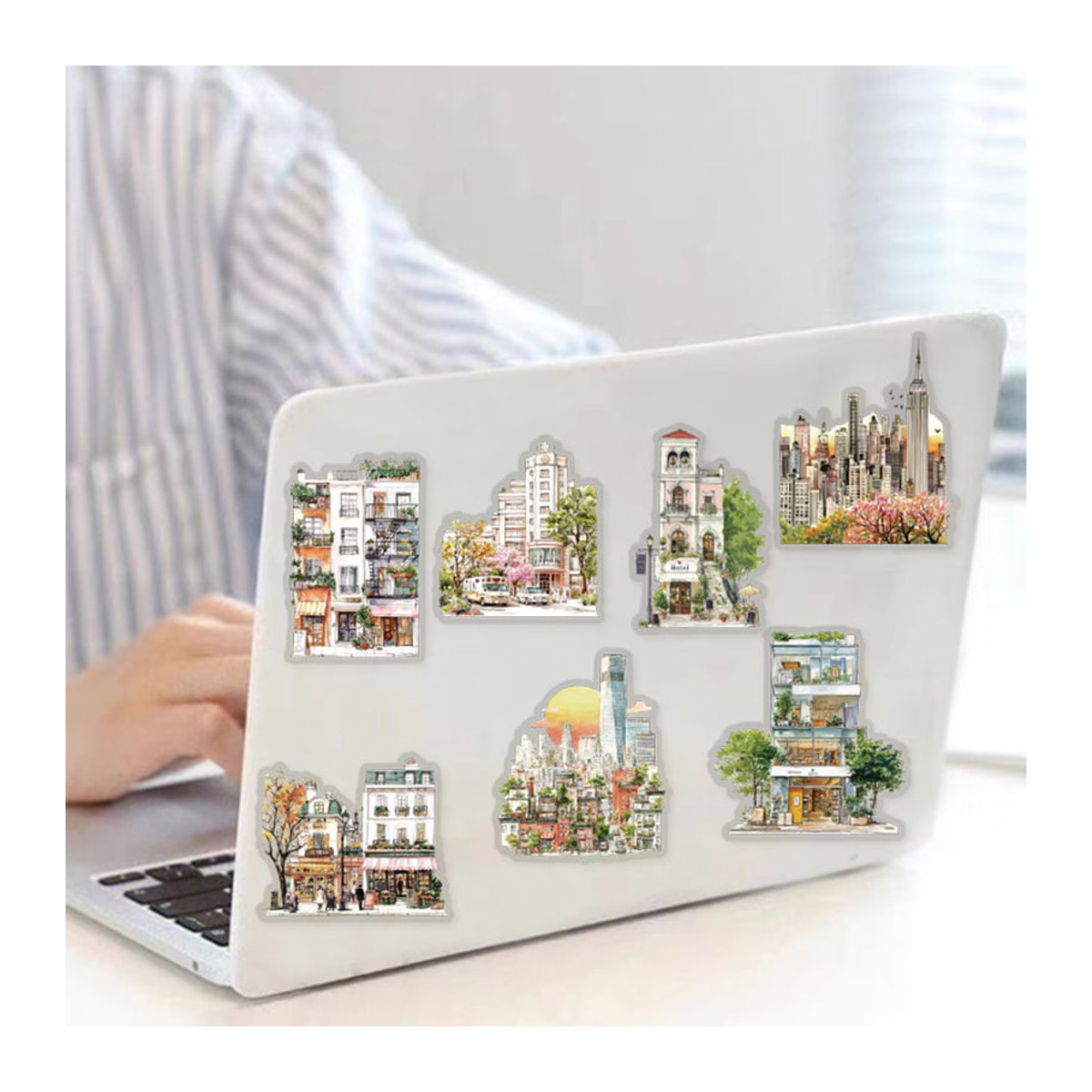 Etori Life 15 Stück Herbst-Sticker Set mit Stadtlandschaft und Hochhäusern, mehrfarbig, für Scrapbooking und Dekoration - Bild 5