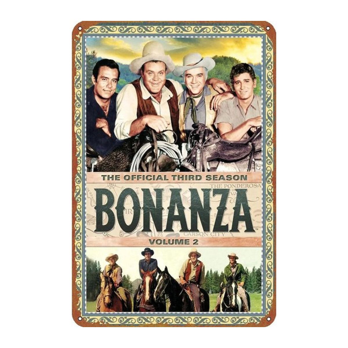 Etro Bonanza Poster Halloween Blechschild aus Metall, mehrfarbig, B: 20,3 cm, H: 30,5 cm - Bild 1