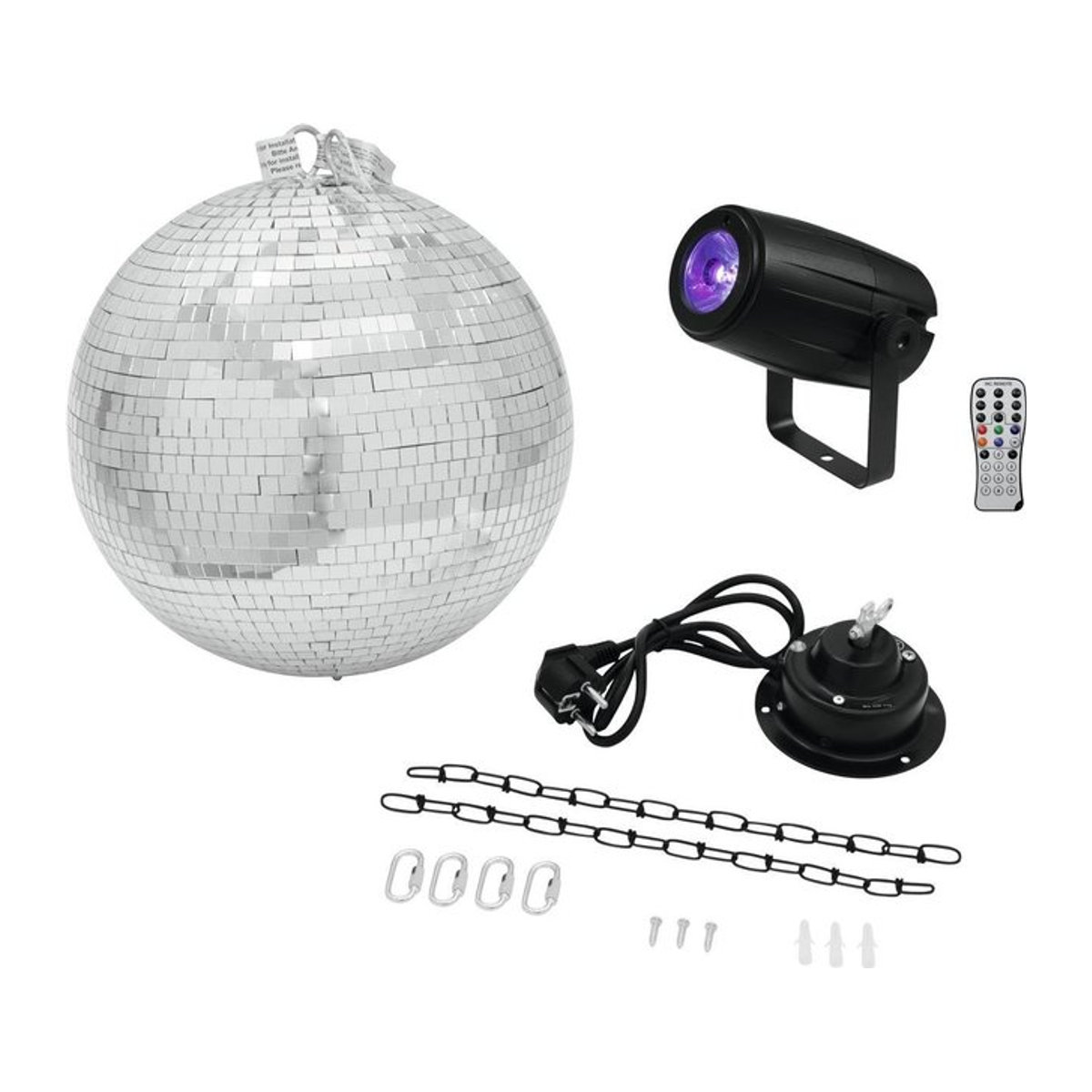 Eurolite LED Discokugel-Set mit Motor und LED-Beleuchtung, Durchmesser: 30 cm - Bild 1