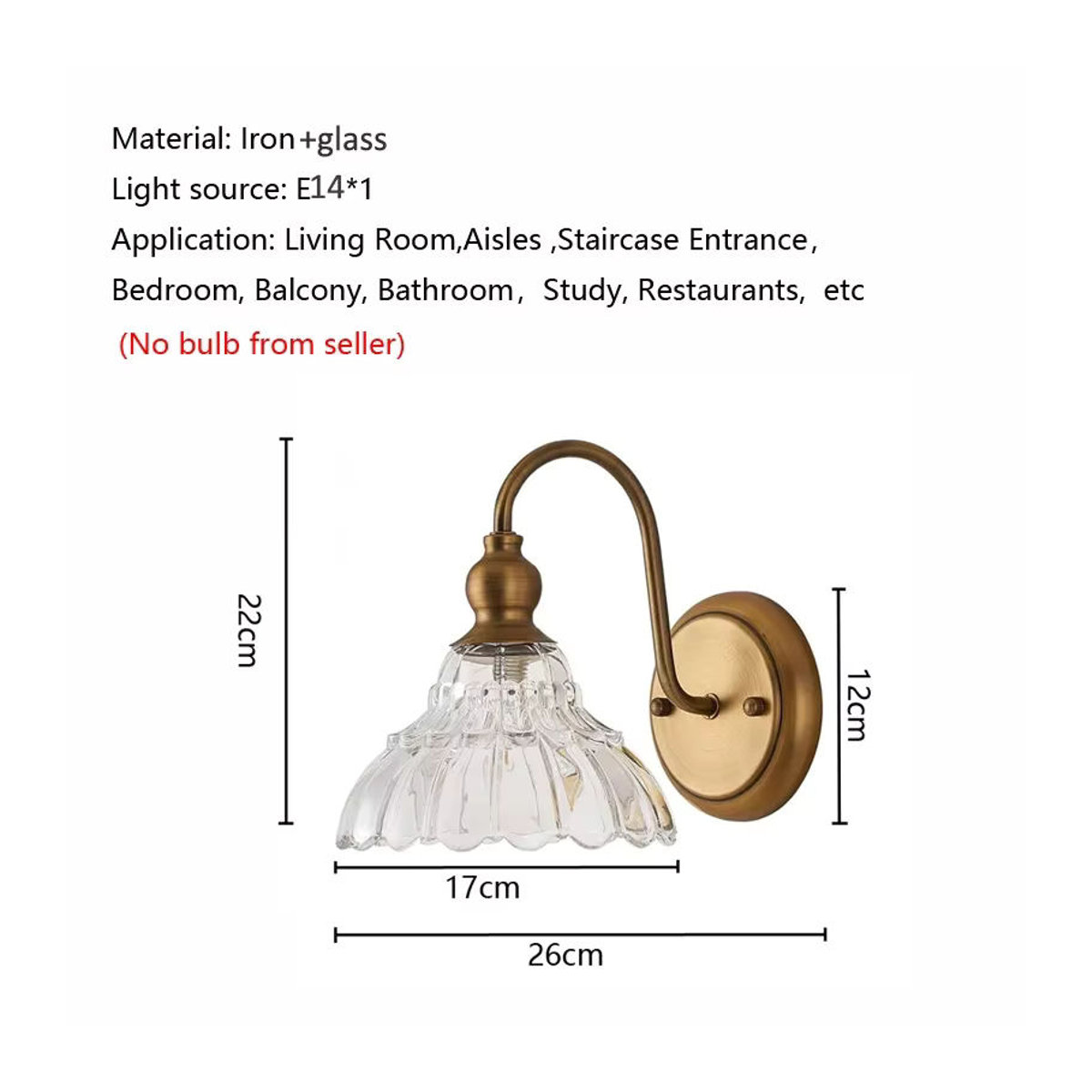 Europäische Vintage Kristallglas Wandleuchte in Gold für Badezimmer und Schlafzimmer - Bild 3