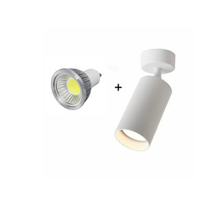 Evelobin GU10 LED-Einbaustrahler Deckenleuchte in Weiß mit 360 Grad drehbarer Oberfläche für minimalistische Innenbeleuchtung