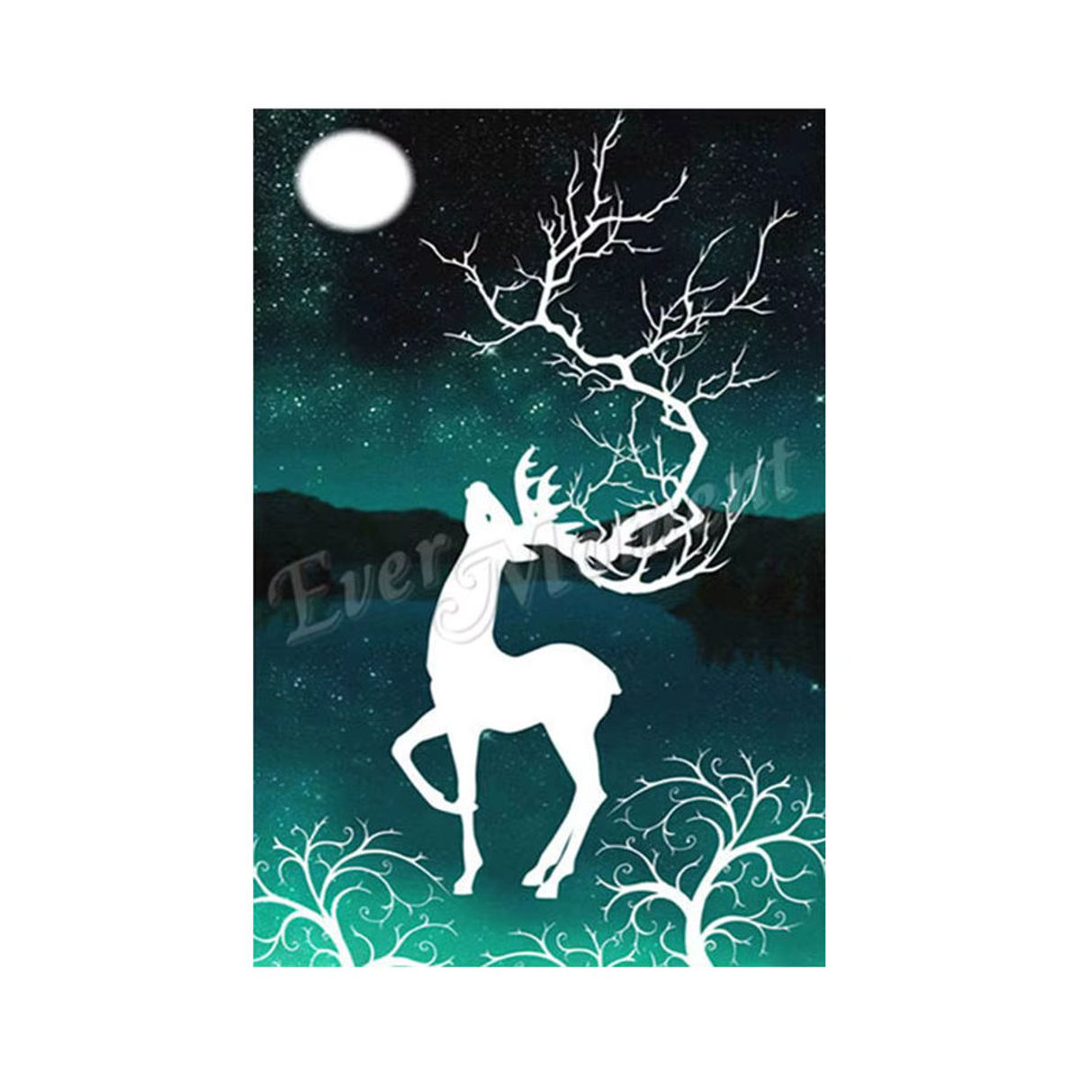Ever Moment Malen nach Diamanten Hirsch Motiv, mehrfarbig, Dekoration für Weihnachten, Kunstharz - Bild 5