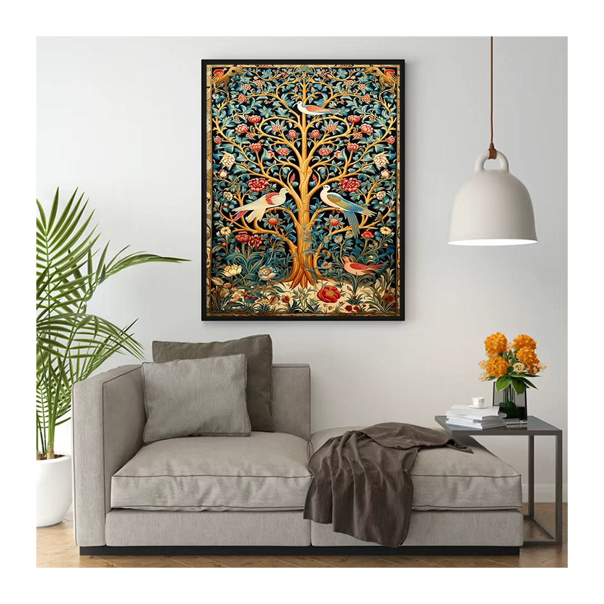 Ever shine Diamond Painting Set Landschaft und Vogel mit floralen Motiven, Rund geschliffene Steine, Mehrfarbig, B/H: 40 x 30 cm - Bild 3