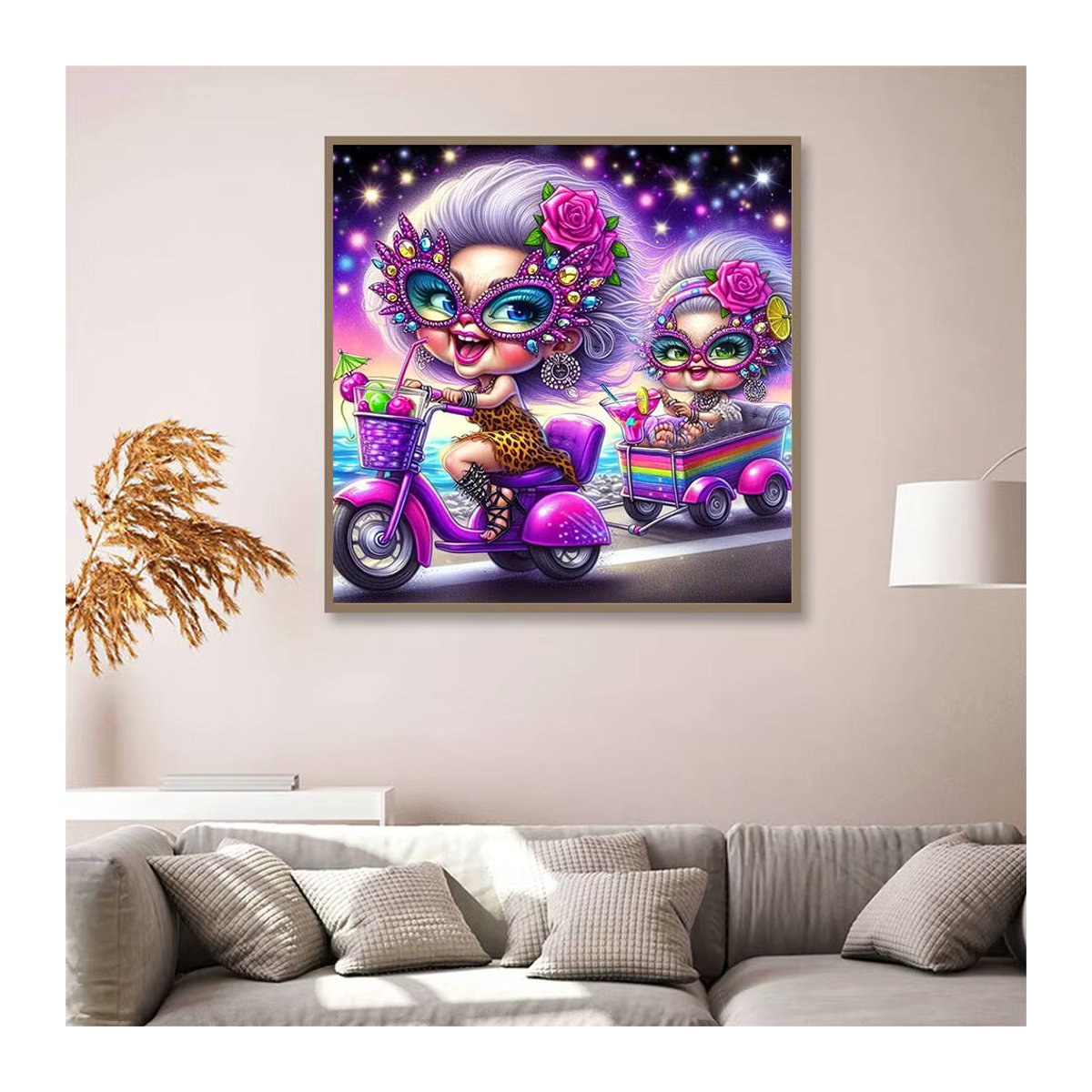 Evershine 5D Diamantgemälde Bastelset Porträt einer alten Frau in Mehrfarbig als Wandmontage-Mosaik - Bild 3