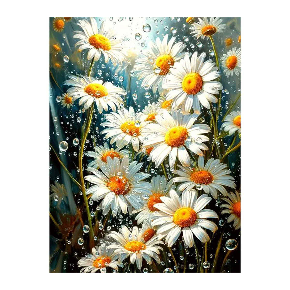 EverShine 5D-Diamantgemälde Gänseblümchen DIY-Mosaik Blumen Set in Mehrfarbig, Rund, Wandmontage - Bild 1
