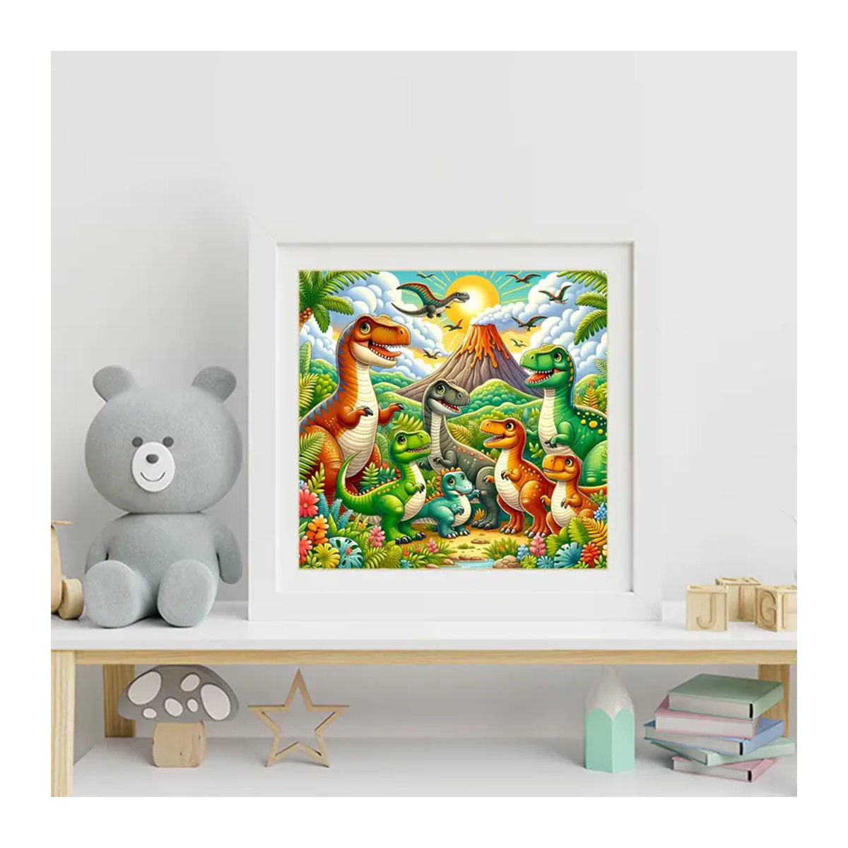 Evershine 5D-Diamantgemälde zum Selbermachen mit Cartoon-Drache und Dinosaurier als Tierbild in Mehrfarbig - Bild 3