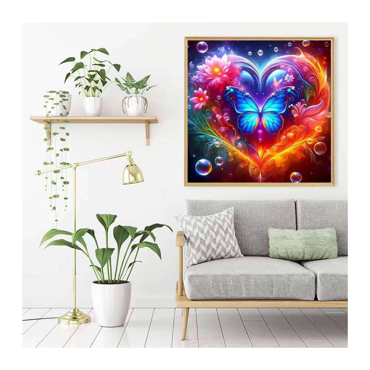 Evershine 5D DIY Diamantmosaik Set Schmetterling und Blumen als Wanddekoration in Mehrfarbig - Bild 3
