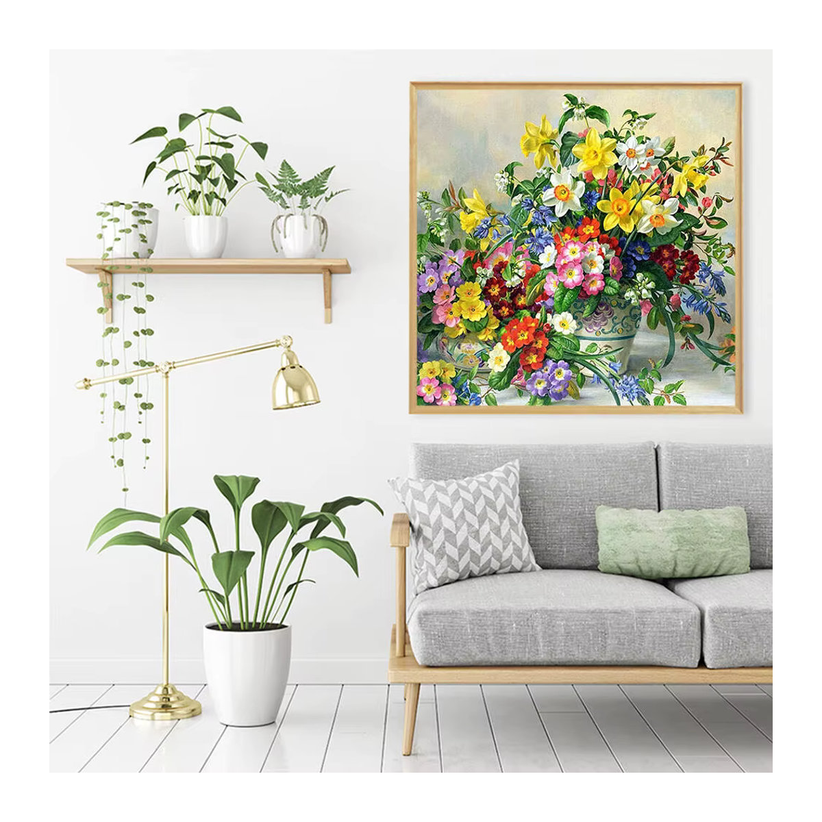 Evershine 5D DIY Diamond Painting Set mit Blumen-Vase-Muster in Mehrfarbig für Erwachsene und Anfänger als Wanddekoration - Bild 3