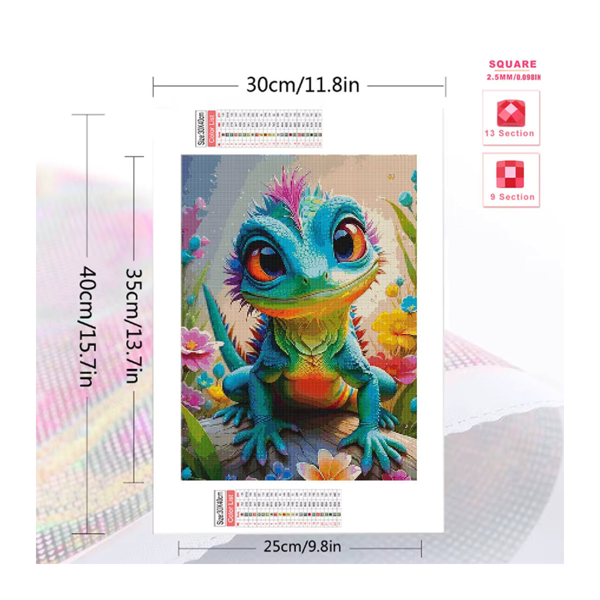 Evershine 5D Drache Diamant Malerei als Strass Stickerei Wanddekoration für Kinder in Mehrfarbig - Bild 2
