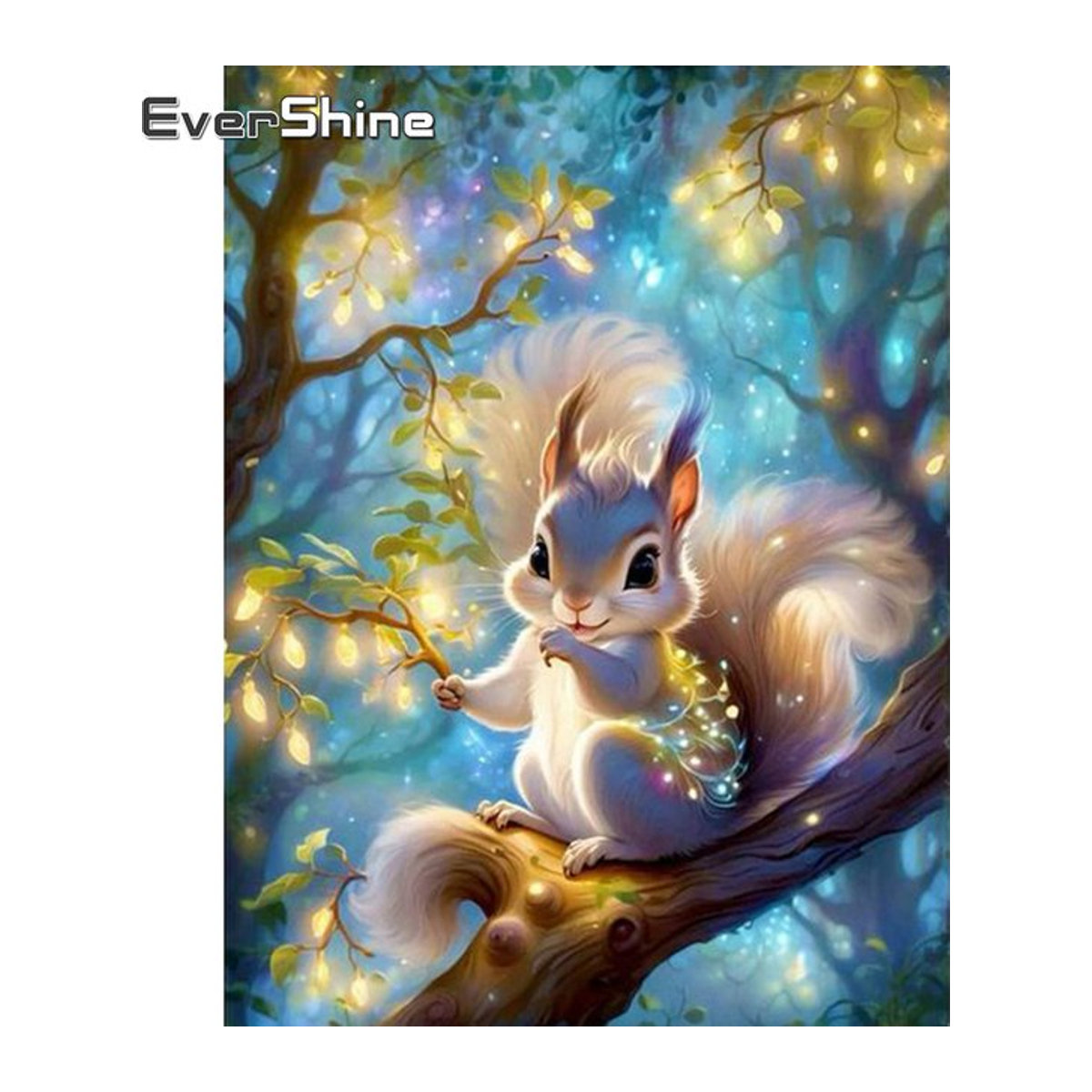 Evershine Diamant-Gemälde Eichhörnchen als mehrfarbiges Diamant-Mosaik zur Wandmontage - Bild 1