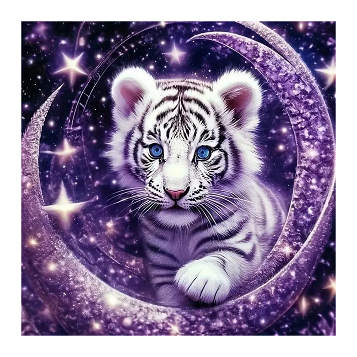 EverShine Diamant-Gemälde Tiger als modernes Diamant-Mosaik in Mehrfarbig zur Wandmontage - Bild 1
