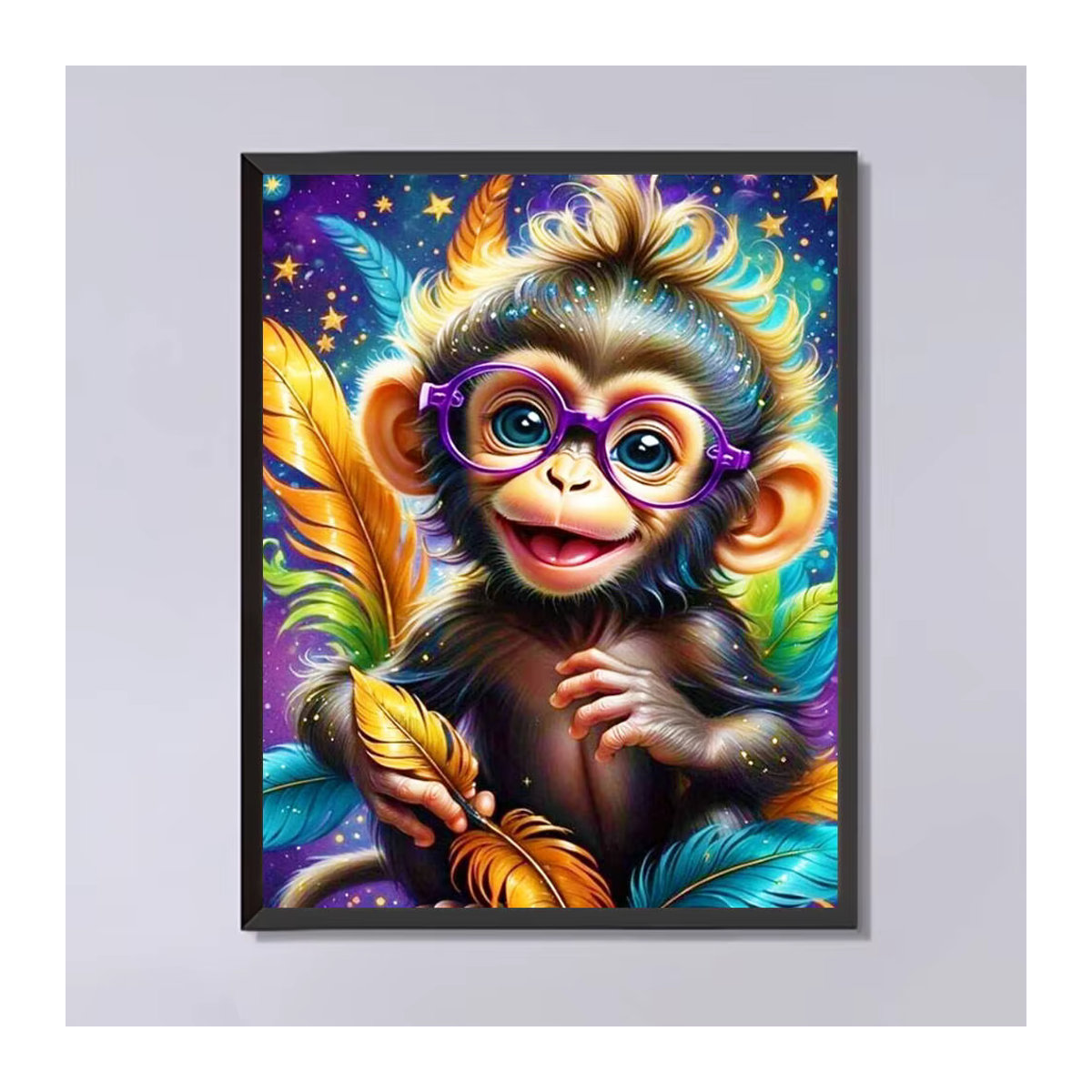 Evershine Diamant-Mosaik-Malerei Affe als Cartoon-Tier-Stickerei in Mehrfarbig für deine Wohnkultur - Bild 4