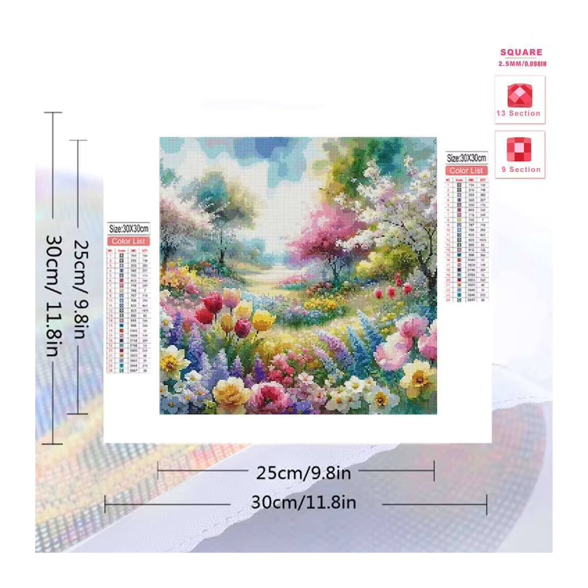 Evershine Diamant Mosaik Set Blume Landschaft Wandkunst in Mehrfarbig - Bild 2