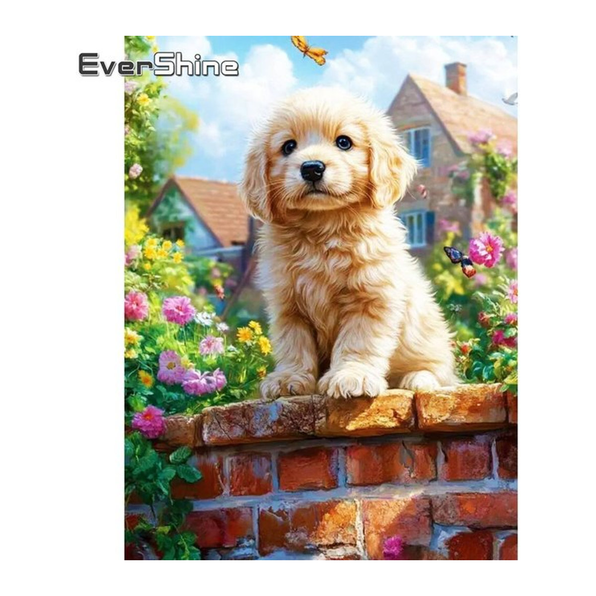 Evershine Diamant-Mosaik Set Hund DIY-Malerei für Erwachsene in Mehrfarbig, rund - Bild 1