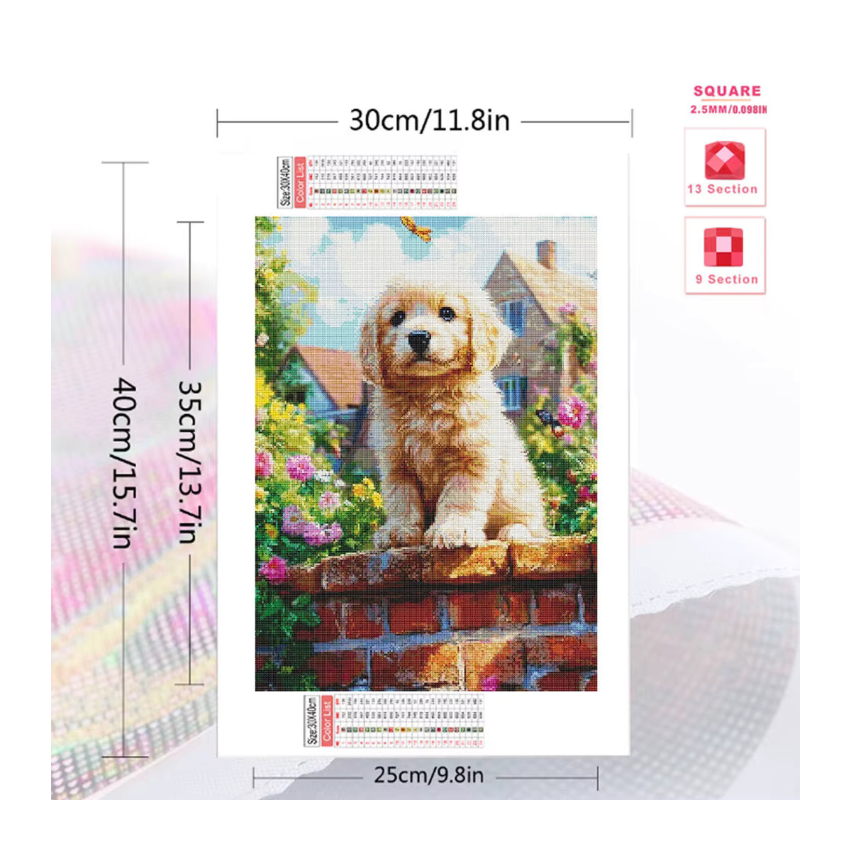 Evershine Diamant-Mosaik Set Hund DIY-Malerei für Erwachsene in Mehrfarbig, rund - Bild 2