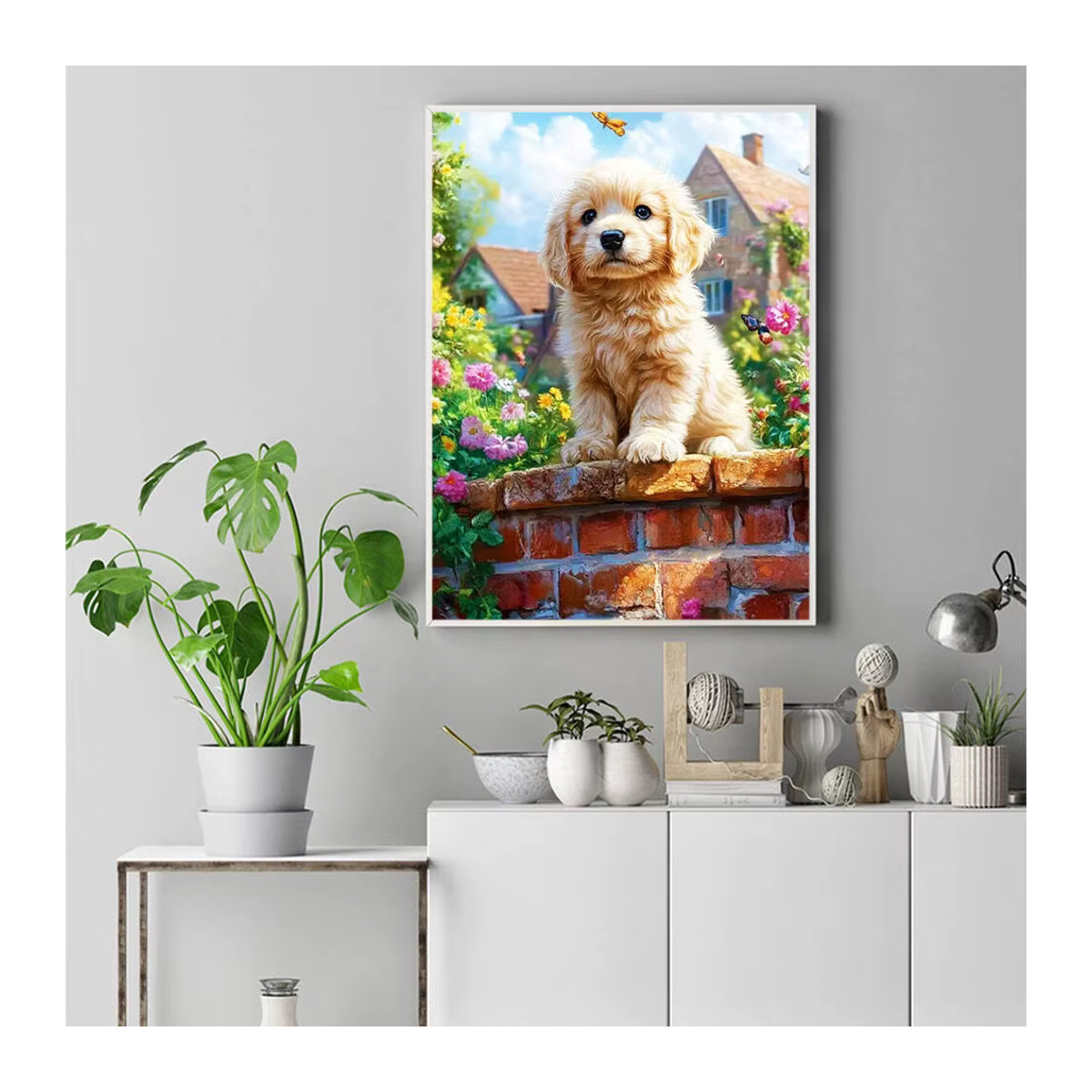 Evershine Diamant-Mosaik Set Hund DIY-Malerei für Erwachsene in Mehrfarbig, rund - Bild 3