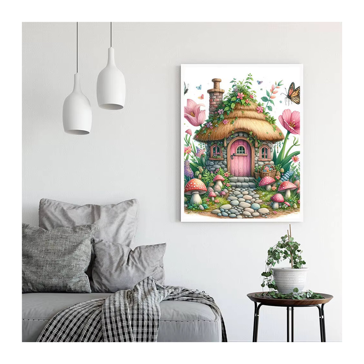 Evershine Diamant Mosaik Set Landhaus Motiv mit floralen Elementen, rund, mehrfarbig - Bild 3