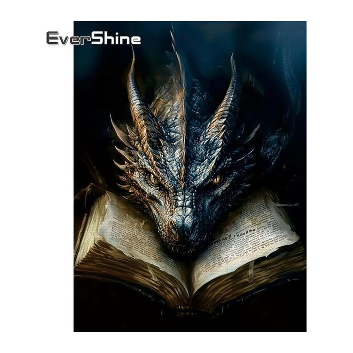 Evershine Diamant-Stickerei Drachen-DIY-Set mit Strass und Mosaik-Wandkunst in Mehrfarbig - Bild 1