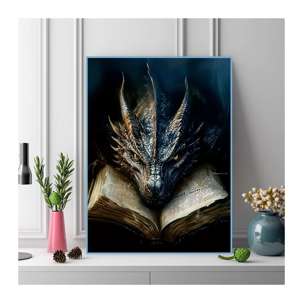 Evershine Diamant-Stickerei Drachen-DIY-Set mit Strass und Mosaik-Wandkunst in Mehrfarbig - Bild 3