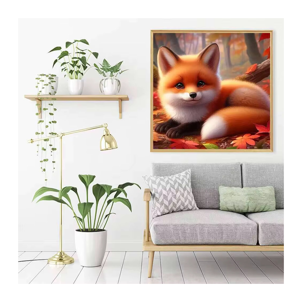 Evershine Diamant Stickerei Fuchs als Rundes Mosaik-Tierbild in Mehrfarbig für deine Wohnkultur - Bild 3