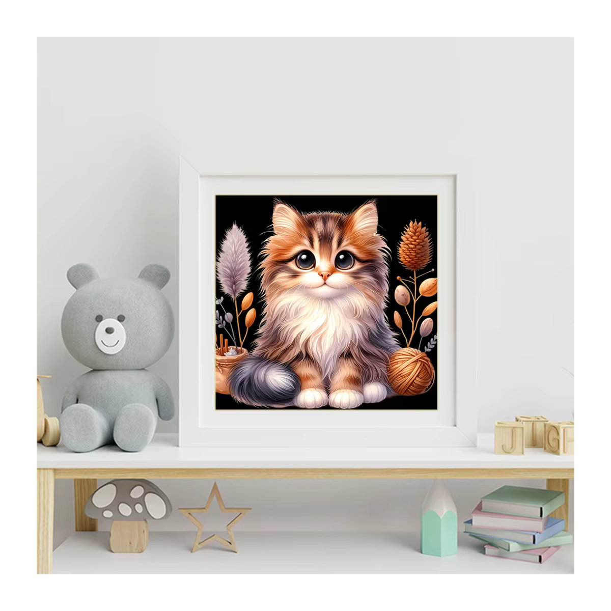 Evershine Diamant-Stickerei Katze als Strass-Mosaik, quadratisches Acryl-Gemälde in Mehrfarbig - Bild 3