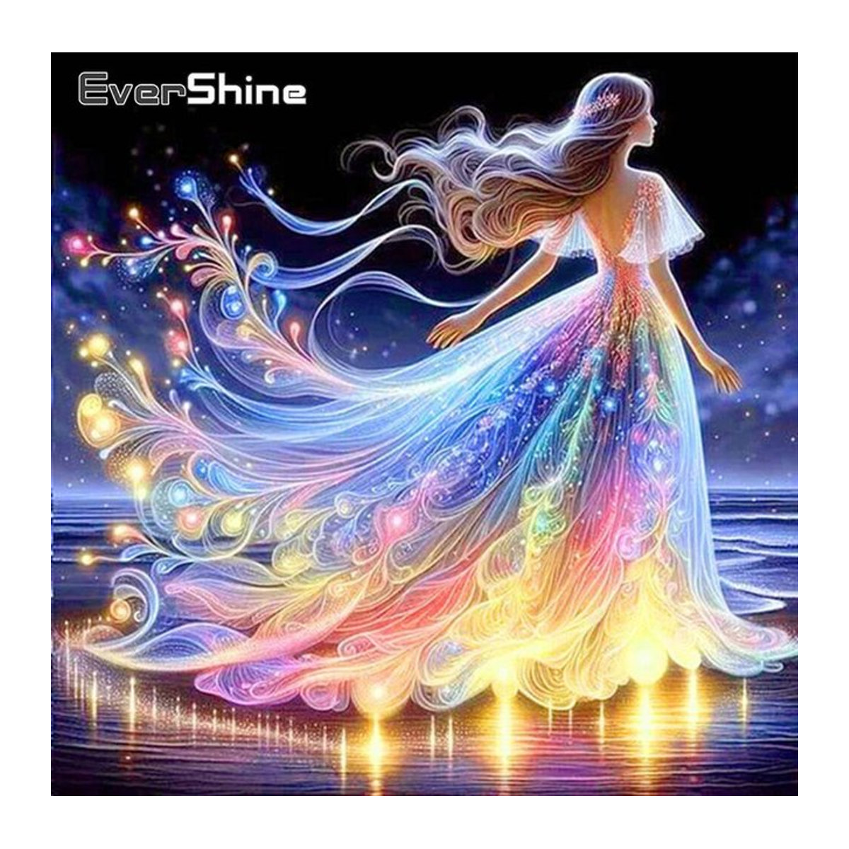 Evershine Diamant Stickerei Porträt Frau als DIY Diamant Mosaik Set in Mehrfarbig für Erwachsene - Bild 1