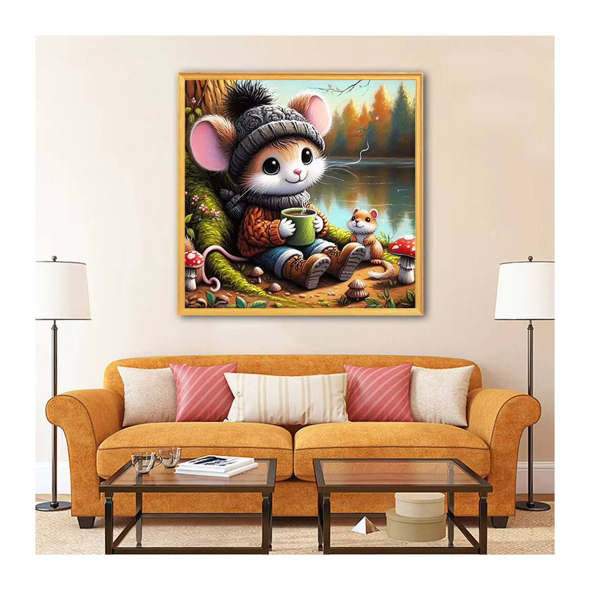 Evershine Diamantmalerei Eichhörnchen Motiv als Wandkunst im Herbst-Design, Mehrfarbig - Bild 3