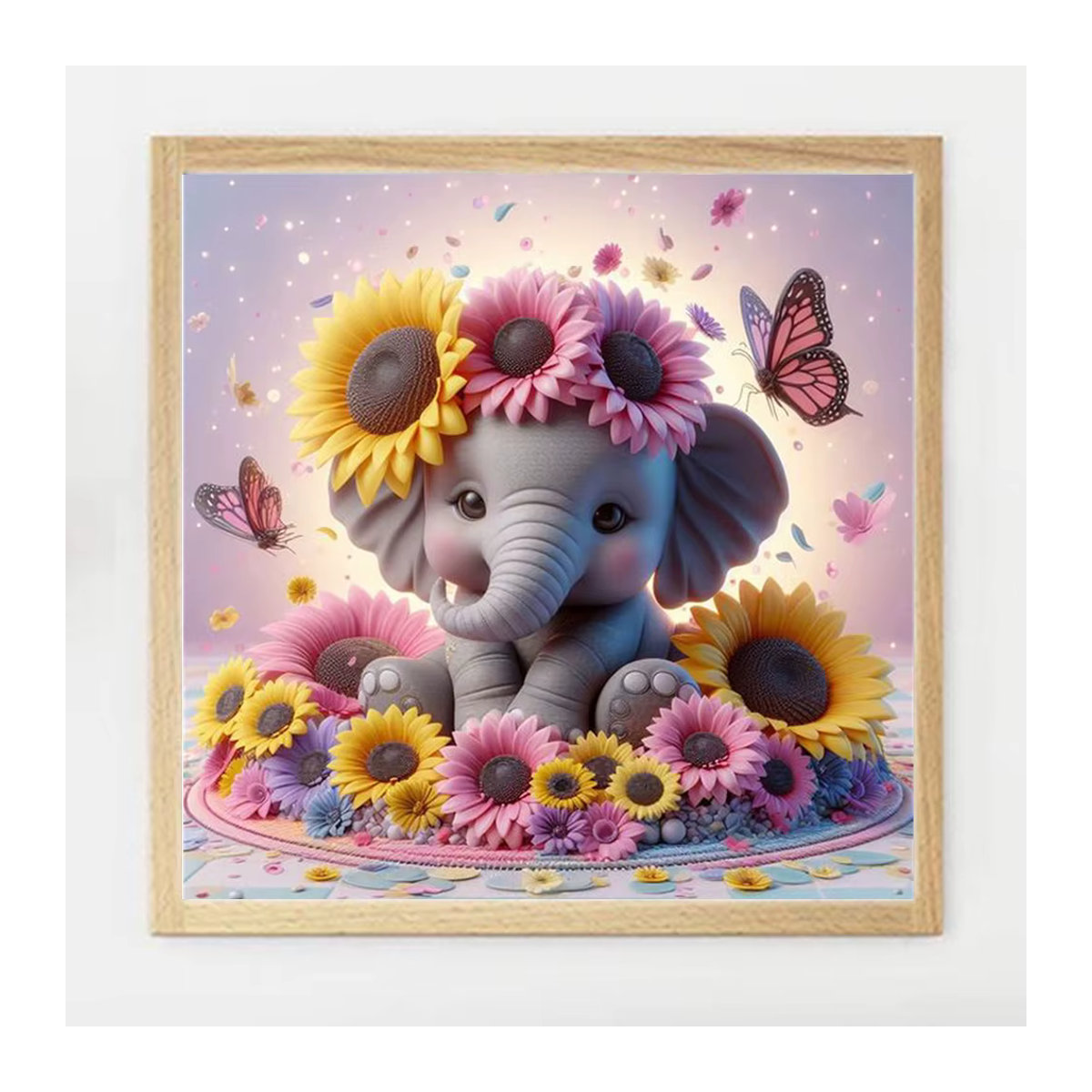 Evershine Diamantmalerei Elefant mit Sonnenblumen als Diamond Painting Set für Kinder in Mehrfarbig - Bild 4