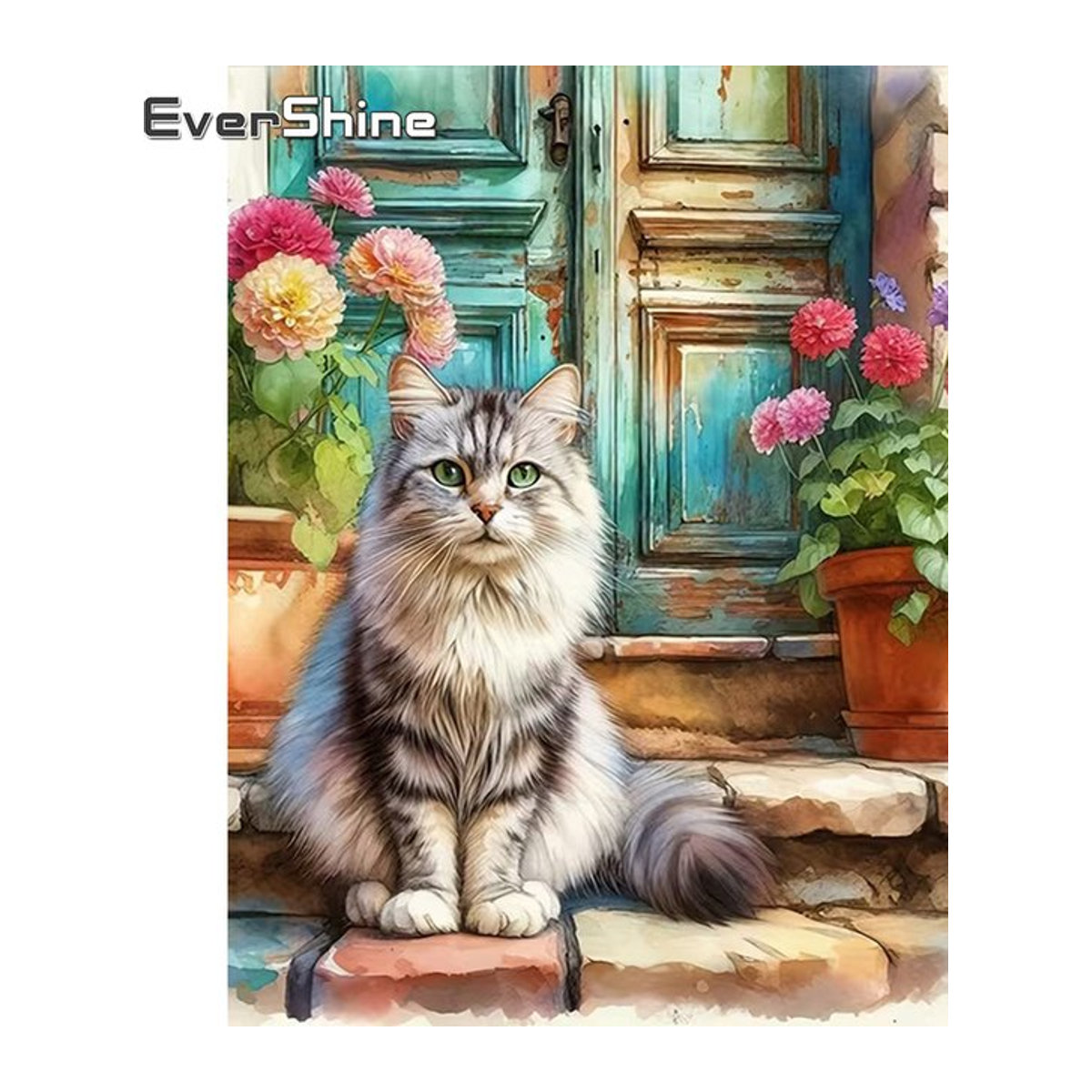 Evershine Diamantmalerei Katze DIY Mosaik-Strass-Bild in Mehrfarbig - Bild 1