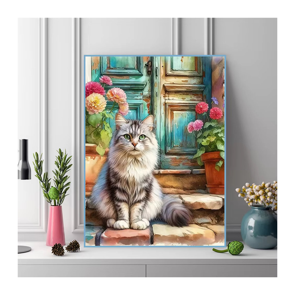 Evershine Diamantmalerei Katze DIY Mosaik-Strass-Bild in Mehrfarbig - Bild 3