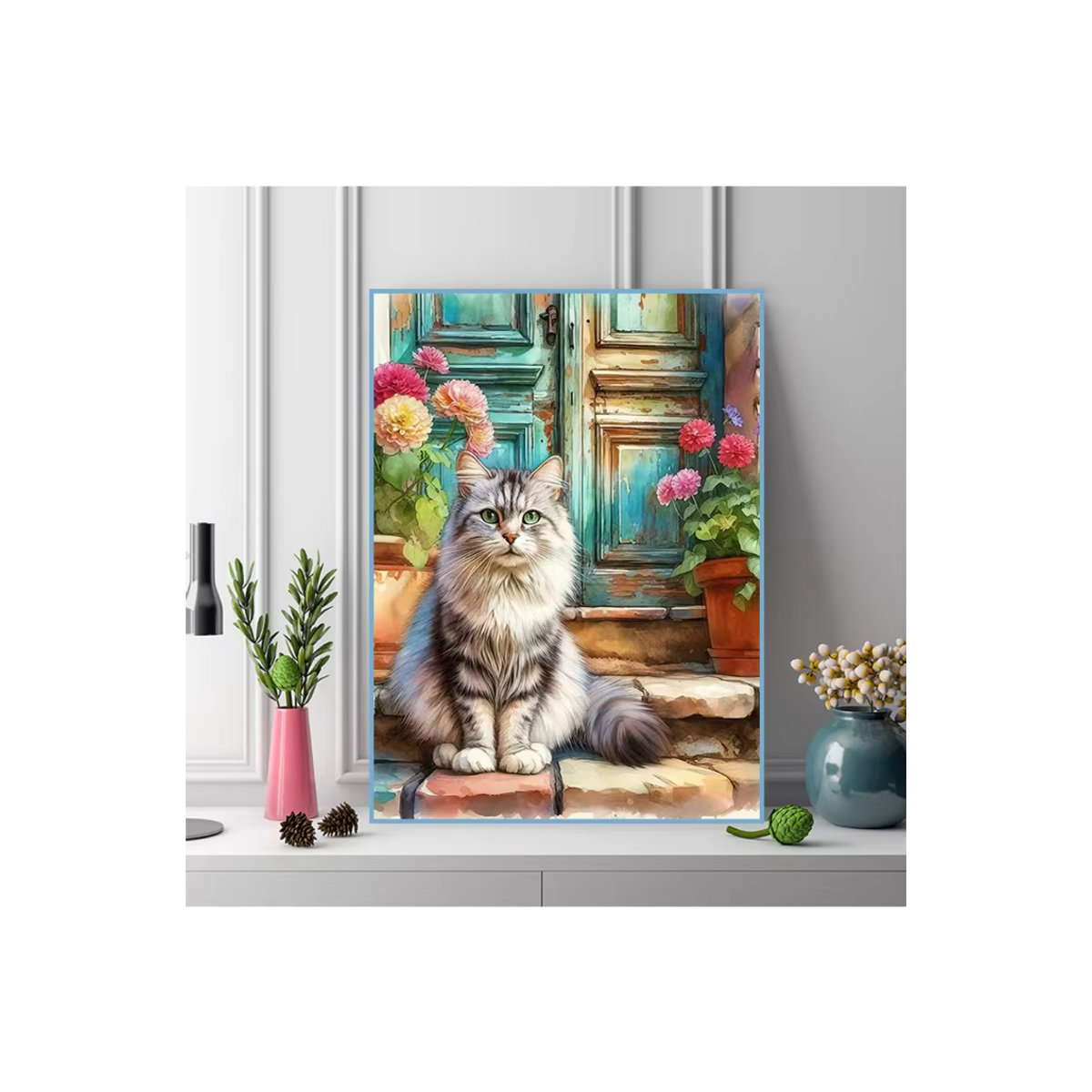 Evershine Diamantmalerei Katze DIY Mosaik-Strass-Bild in Mehrfarbig - Bild 4