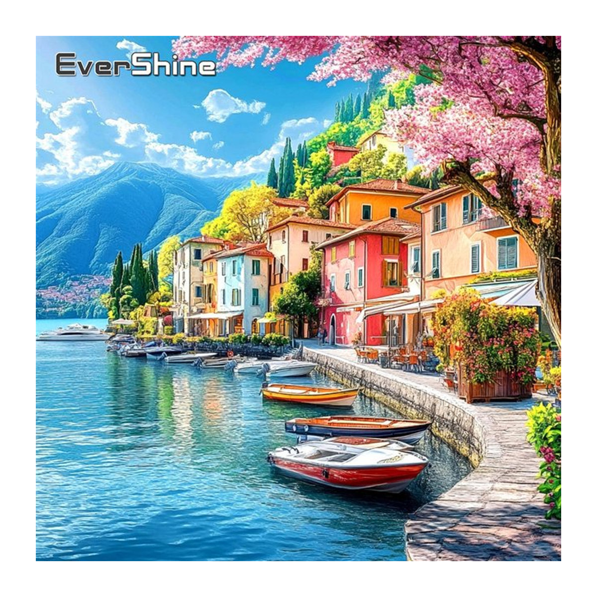 EverShine Diamantmalerei Landschaft am Meer als quadratisches Strass-Mosaik Bild in Mehrfarbig - Bild 1