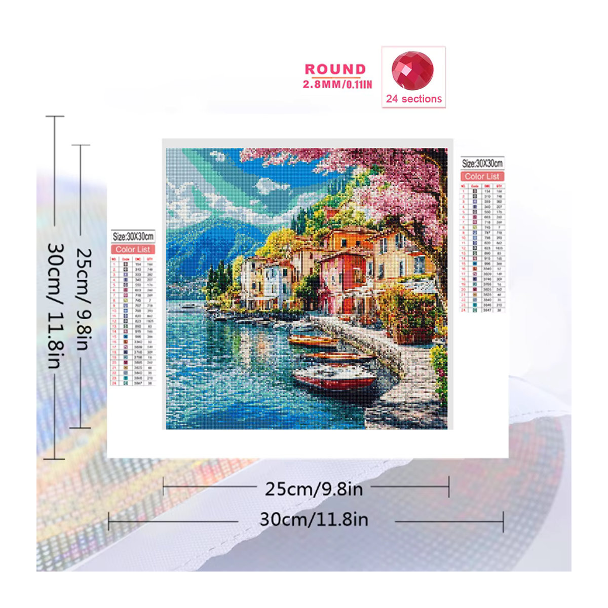 EverShine Diamantmalerei Landschaft am Meer als quadratisches Strass-Mosaik Bild in Mehrfarbig - Bild 2