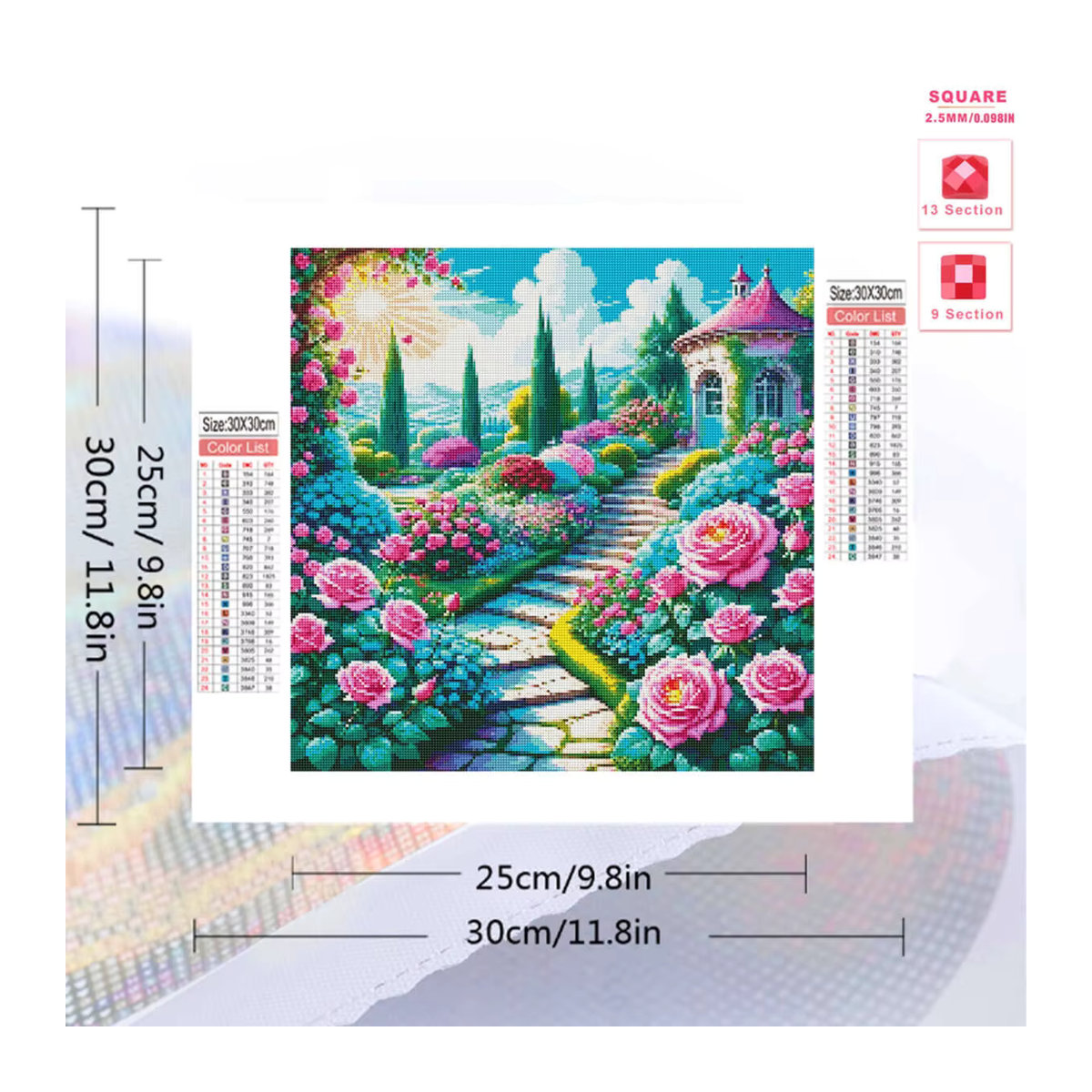 Evershine Diamantmalerei Landschaft und Blumen als Mosaik-Wanddeko in Mehrfarbig - Bild 2