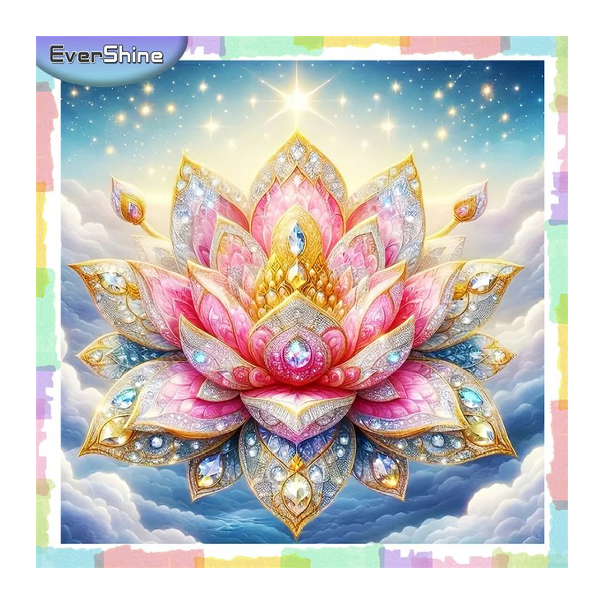 EverShine Diamantmalerei Lotus Blume als Mosaik-Handwerkskunst für Erwachsene, Mehrfarbig, Vollbohrer - Bild 1