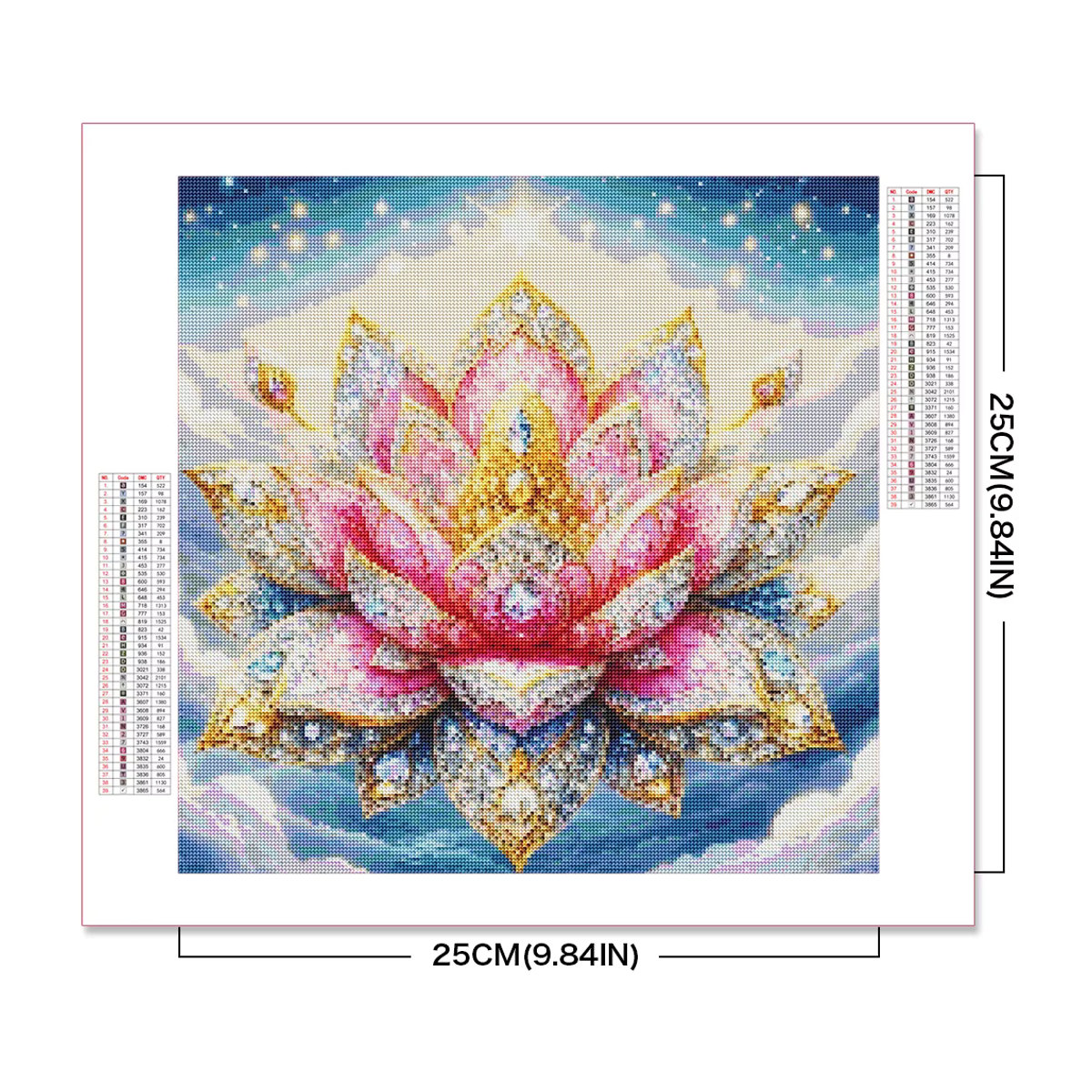 EverShine Diamantmalerei Lotus Blume als Mosaik-Handwerkskunst für Erwachsene, Mehrfarbig, Vollbohrer - Bild 2