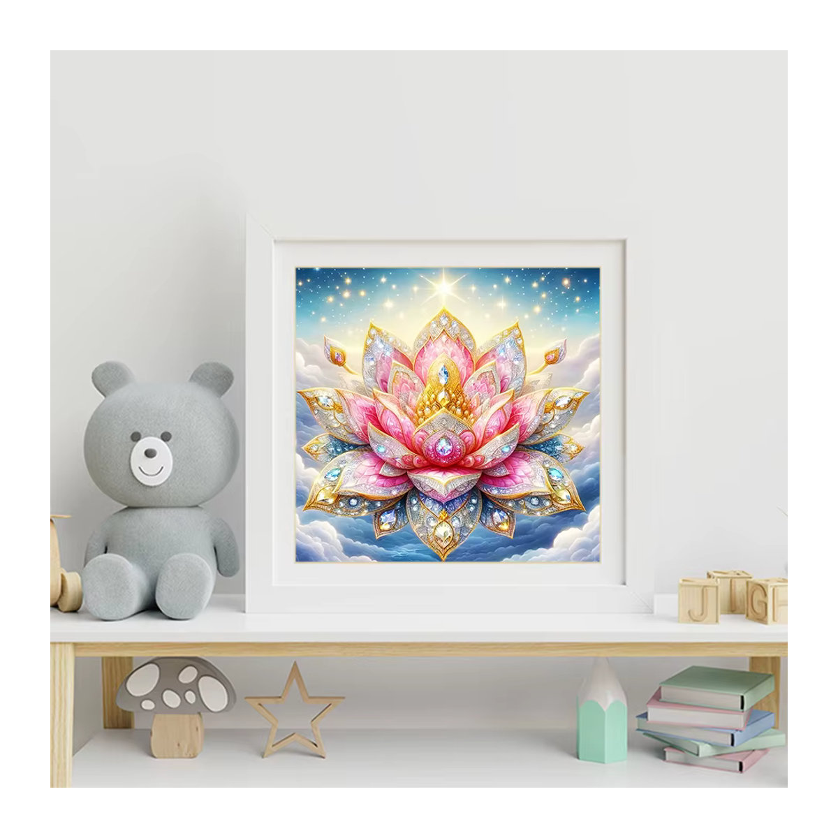 EverShine Diamantmalerei Lotus Blume als Mosaik-Handwerkskunst für Erwachsene, Mehrfarbig, Vollbohrer - Bild 3