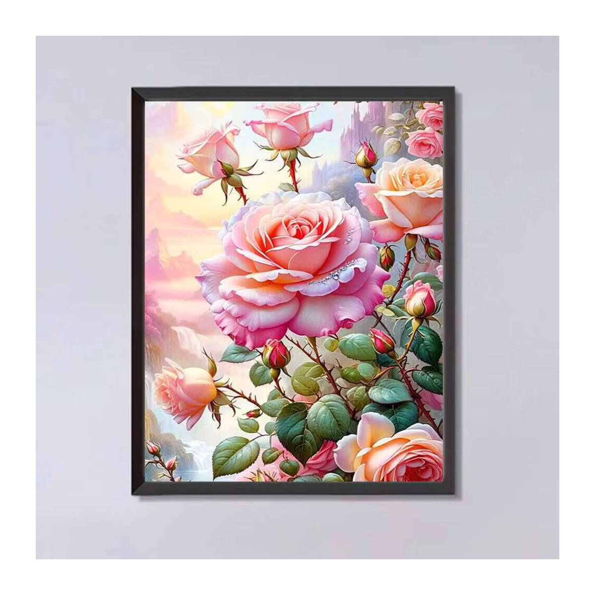 Evershine Diamantmalerei Rose in Rosa als handgemachtes Blumen-Mosaik-Stickerei-Set - Bild 4