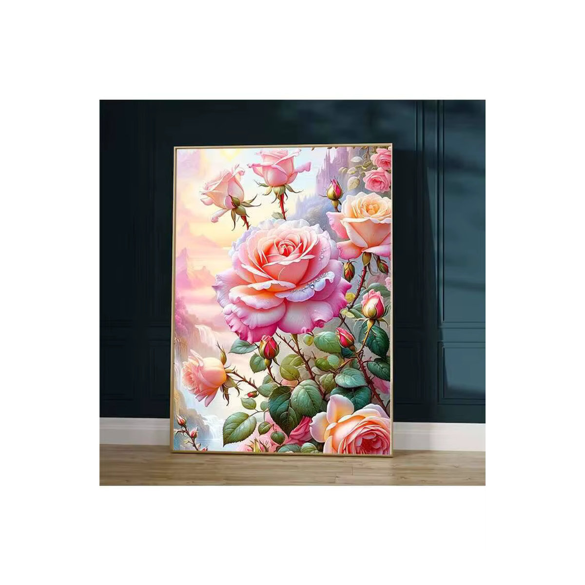 Evershine Diamantmalerei Rose in Rosa als handgemachtes Blumen-Mosaik-Stickerei-Set - Bild 5