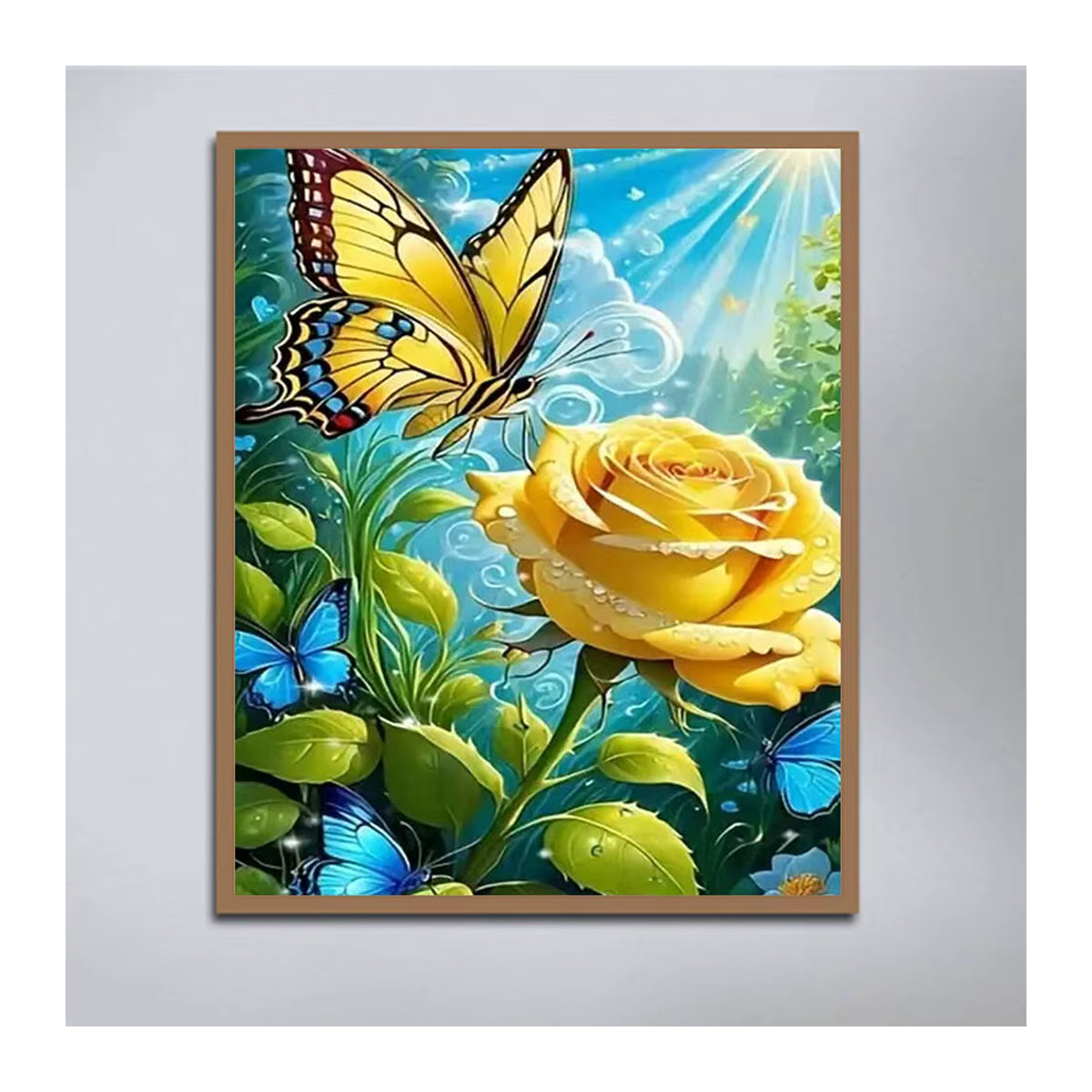 Evershine Diamantmalerei Rose und Schmetterling DIY Diamant Mosaik Set für Anfänger in Mehrfarbig - Bild 4