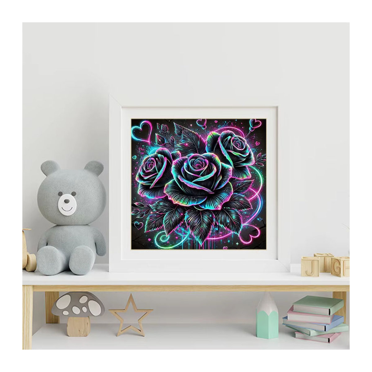 EverShine Diamantmalerei Rosenbild mit Strasssteinen als florale Wanddekoration in Mehrfarbig - Bild 3