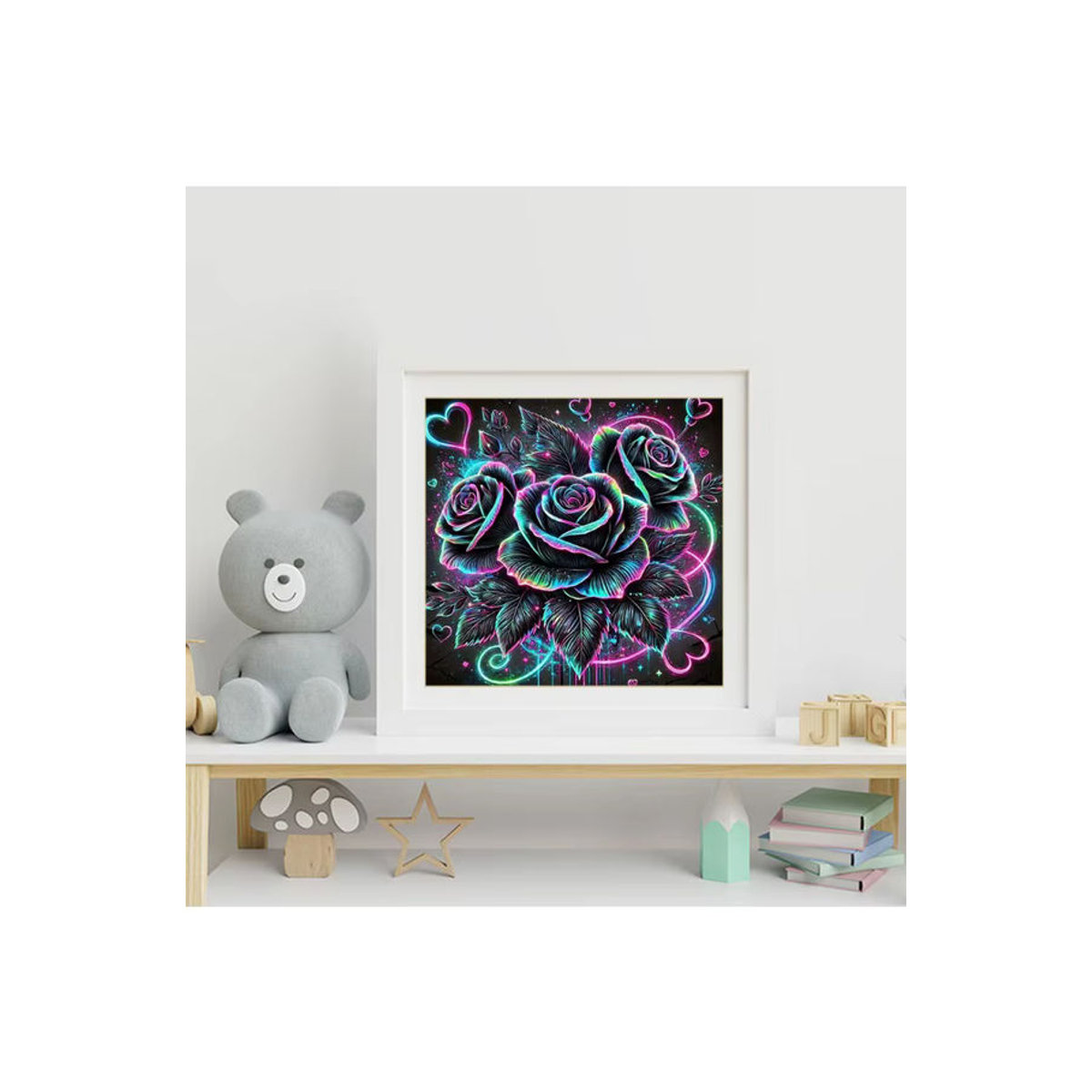 EverShine Diamantmalerei Rosenbild mit Strasssteinen als florale Wanddekoration in Mehrfarbig - Bild 4