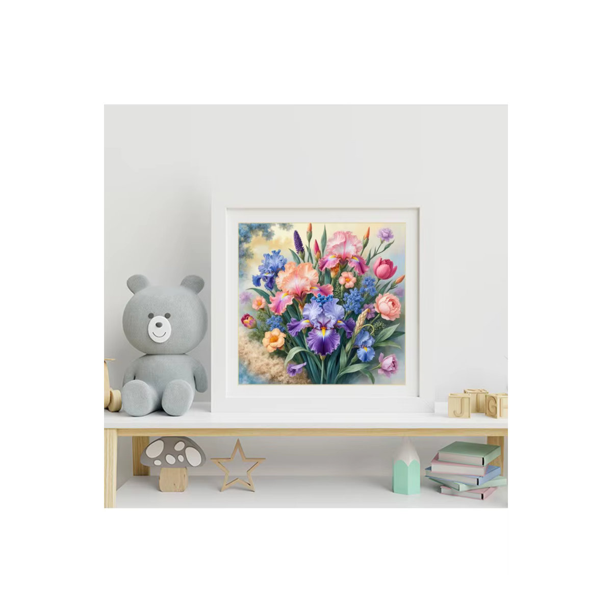 EverShine Diamantmalerei Set Iris-Blume als DIY Mosaik-Bild in Rund und Vollquadratisch, Mehrfarbig - Bild 5