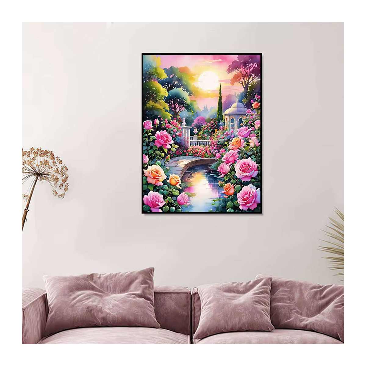 Evershine Diamantmalerei Set Rose Gartenlandschaft als Mosaik-Bastelset für Erwachsene und Kinder in Mehrfarbig - Bild 3