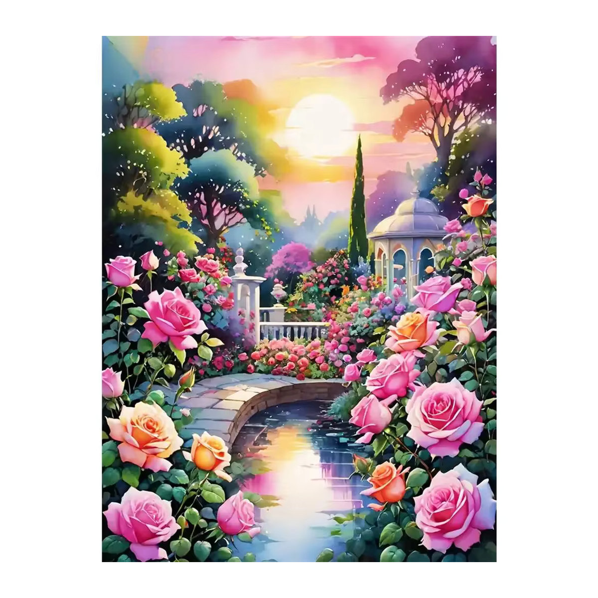 Evershine Diamantmalerei Set Rose Gartenlandschaft als Mosaik-Bastelset für Erwachsene und Kinder in Mehrfarbig - Bild 5