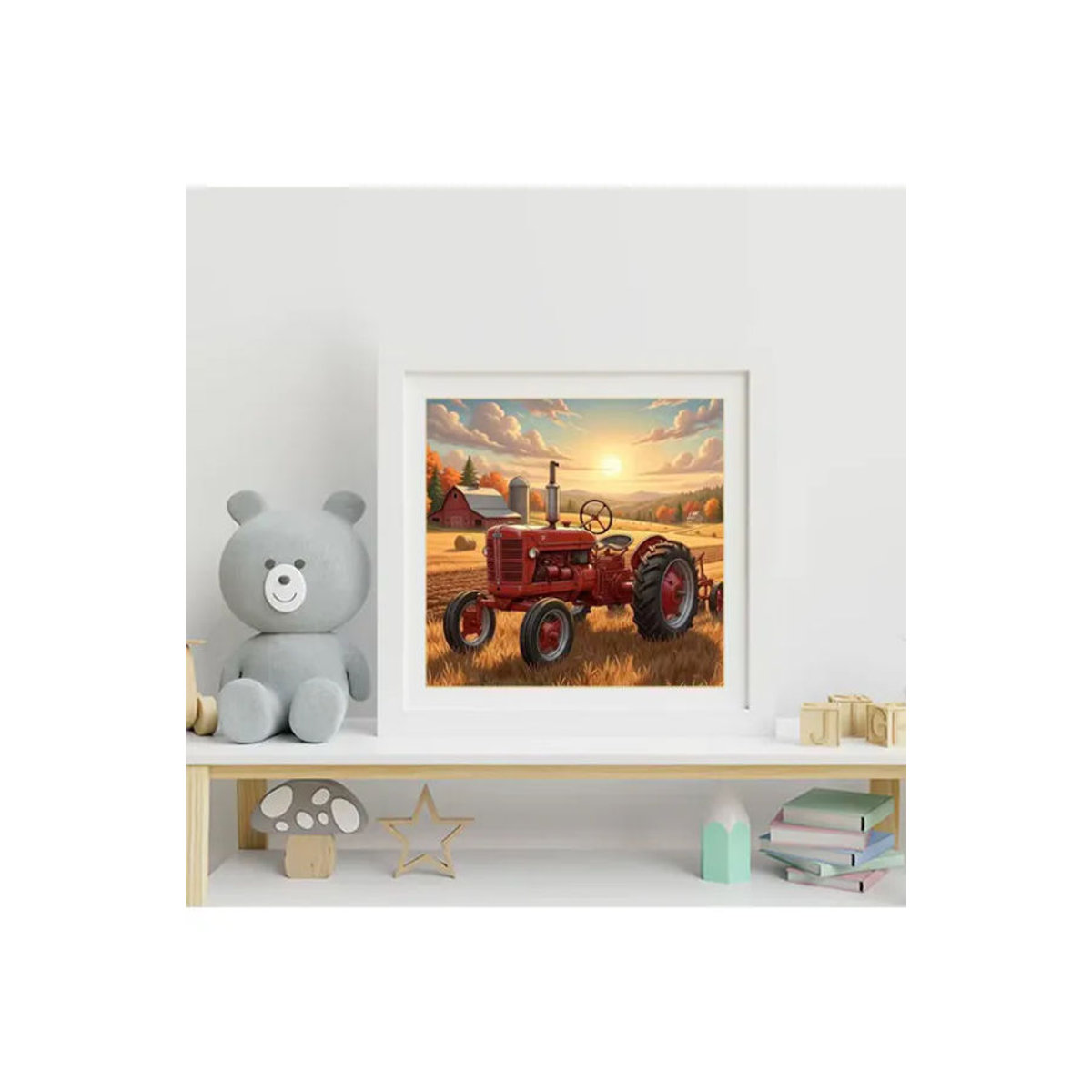 EverShine Diamantmalerei Traktor Landschaft DIY Mosaik Set mit runden Steinen in Mehrfarbig - Bild 4