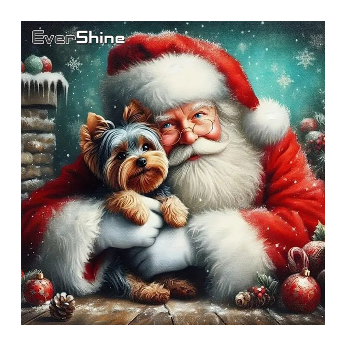 Evershine Diamantmalerei Weihnachtsmann Porträt DIY Mosaik Bild mit Strass Stickerei in Mehrfarbig - Bild 1